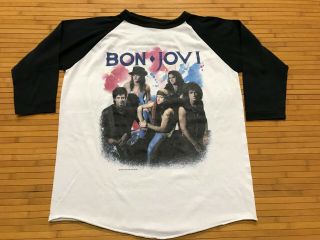 Mens Medium - Vtg 1989 Bon Jovi The Brotherhood Tour Raglan 80s Rock T - Shirt Usa