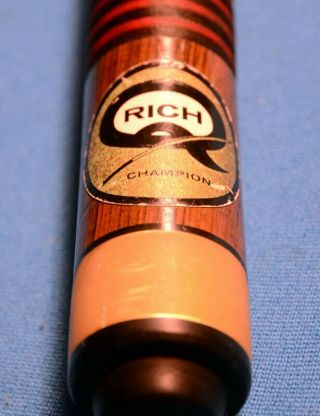 Vintage Rich Q Pool Cue - 4 points,  factory sticker,  1970s,  great example 7