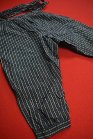 Zl14/320 Vintage Japanese Kimono Cotton Antique Boro Monpe Indigo Blue Shima
