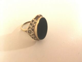Antique / Vintage 10k Gold Onyx Womens Ring Size 5