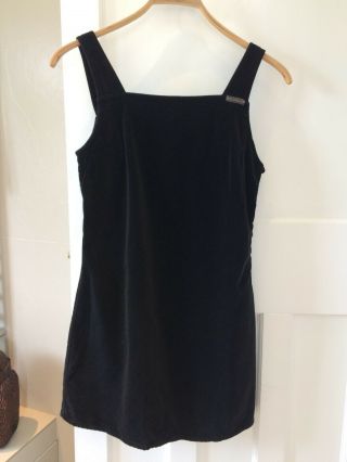 Calvin Klein Black Velvet Pinafore Dress Size S,  Vintage,