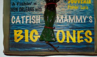 VINTAGE BLACK AMERICANA CATFISH MAMA SOUVENIR OF ORLEANS NOVELTY FISHNG LURE 2