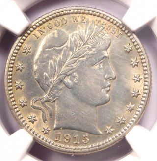 1915 - D Barber Quarter 25c Coin - Ngc Uncirculated Details (unc Ms) - Rare