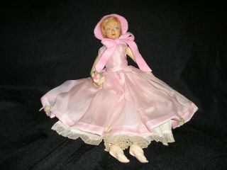 RARE Early 1920 ' s Miniature Lenci Boudoir Lady in Pink 19 inches 5