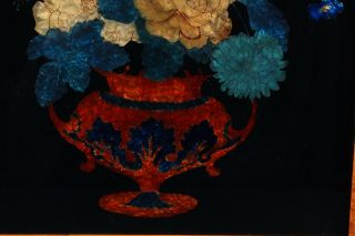 Antique Birdseye & Tiger Maple Frame,  Folk Art Eglomise Reverse Foil Painting 11