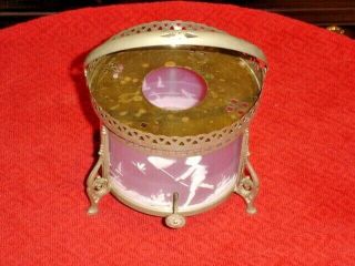 Wonderful Antique Mary Gregory Glass Tea Warmer,  Or Perfumer Kerosene Lamp