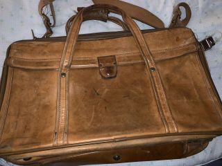 Vintage Hartmann Tan Belting Leather Expandable Messenger Computer Bag Briefcase