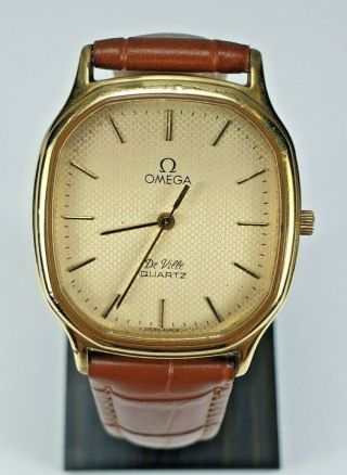 Omega De Ville Quartz 1336 Gold Plated 20m Mens Gent Swiss Wrist Watch