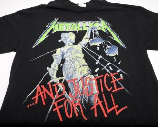 Vintage Metallica Concert T - Shirt 1988 - 89 And Justice For All Tour L