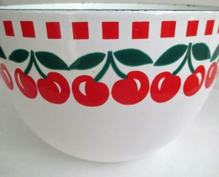 Vintage 60 ' s Arabia Finland Designer Kaj Franck Mid Century Enamel Cherry Bowl 2
