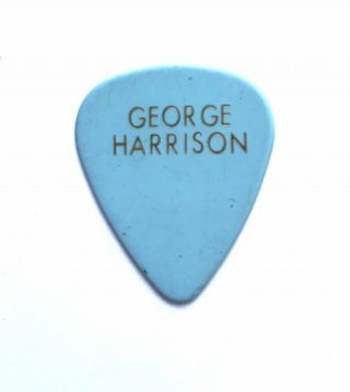 George Harrison Guitar Pick Blue Pick Gold Print —super Rare —beatles