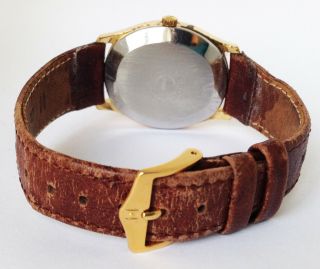 Men ' s / Unisex Vintage RADO Custom Quartz Watch.  30mm Case.  Gold Dial. 7