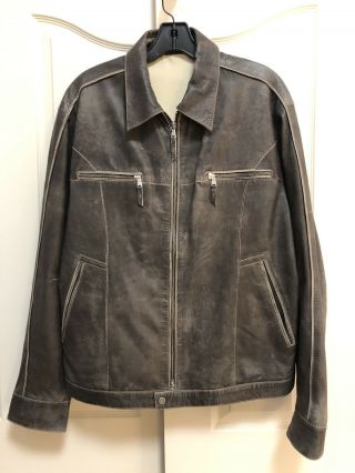 Vintage Mulholland San Francisco Leather Motorcycle Jacket Mens Large Rare