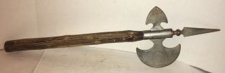 Vintage Midevil Battle Ax W/spike Toledo Spain Engraved Blade 1800 Revival