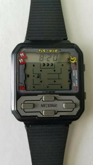 Pac Man Game Watch By Nelsonic 1982 Midway Rare