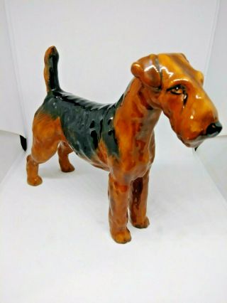 Vintage Royal Doulton Airedale Terrier - Bone China Dog Figurine - 4 1/2 " - 5 ".