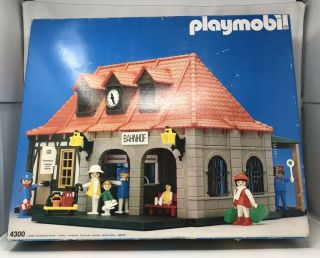 Vintage Playmobil 4300 Bahnhof Train Station Figures /with Box/free