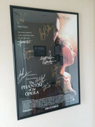 Large Phantom Of The Opera Cast Signed Movie Poster Vintage 2004