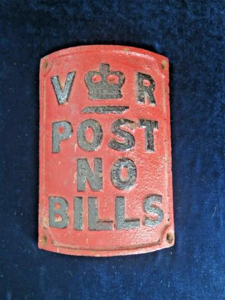 Vintage Antique Victorian British Cast Iron Sign 