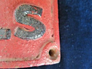 Vintage Antique Victorian British Cast Iron Sign 