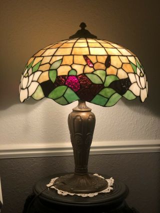 Miller Water Lilly Leaded Stained Glass Lamp Art Nouveau Handel Tiffany Era