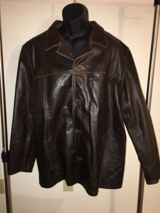 Vtg Dark Brown Wilsons Leather Jacket M Julian Supernatural Winchester Size Xxl