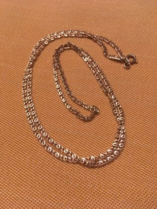 14k Yellow Gold Curb Chain 20” Vintage Italy Marked With Flower