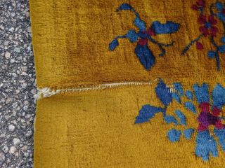 Antique Oriental Art Deco Thick Pile WOOL Area Rug Carpet SIZE 9 ' 5 