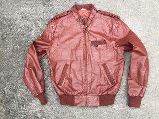 Vtg Members Only Leather Bomber Coat Jacket Mens Size 40