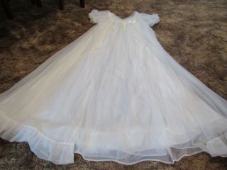 Vintage Bridal Jenelle Of Calf.  Sheer Double Chiffon Peignoir Robe Nightgown Set