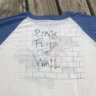 Vintage Pink Floyd Shirt The Wall Raglan M Roger Waters USA Psychedelic 2