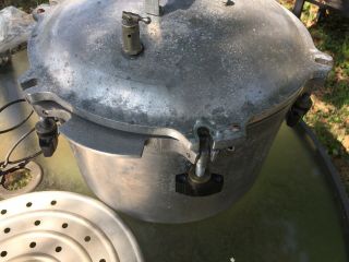 Vintage All American Pressure Canner Cooker 7 Heavy Aluminum 15 1/2 qt,  Trivets 6