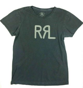 Ralph Lauren Double Rl Shirt Mens Size M Gray Logo Soft Short Sleeve Graphic Rrl