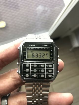 Vintage Casio C - 801 calculator wrist watch 2