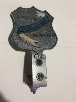 Vintage York State Police Conference Ny License Plate Badge