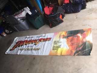 Huge Vintage Indiana Jones Last Crusade Vinyl Movie Display 10 Ft Banner (1989)
