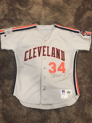 Rare Authentic Herbert Perry Game Signed Cleveland Indians Jersey 46