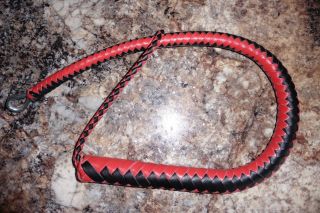 Dog Walking Leash Black And Red Leather Volchatka Whip Of Russian Cossacks