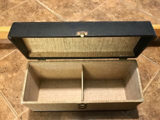 Old Vintage 1950 ' s Double 45 rpm RECORD CARRYING CASE BOX - 15”x8”x5” 4