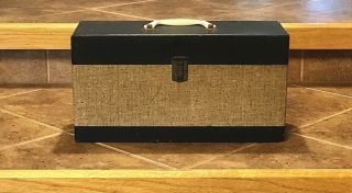 Old Vintage 1950 ' s Double 45 rpm RECORD CARRYING CASE BOX - 15”x8”x5” 8