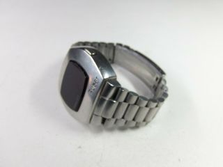 Vintage PULSAR Red LED Tiffany & Co.  mens watch STAINLESS St.  Signed band AS/IS 2