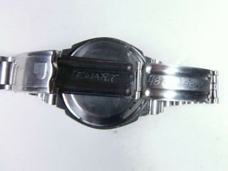 Vintage PULSAR Red LED Tiffany & Co.  mens watch STAINLESS St.  Signed band AS/IS 4
