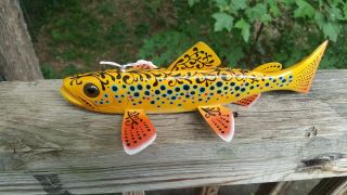 Competition Folk Art Trout Fish Decoy Carved by John Peeters - Ice Spearing Lure 8