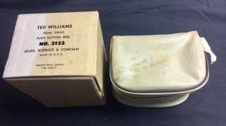 Vintage Ted Williams 440 spin cast reel,  Sear & Roebucks w/box,  vinyl case 2