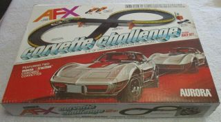 Afx Aurora Chrome Corvette Challenge Slot Car Race Track Set 1981 Vintage