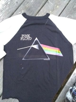 Vintage 80s Pink Floyd Dark Side Of The Moon Tour 1987 3/4 Slv Jersey T - Shirt Xl