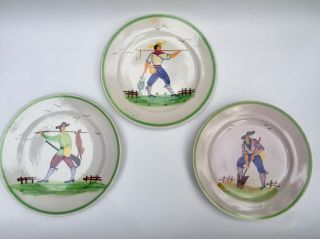 Italian Ceramic Plates Guerrieri Murano Set Of 5 Vintage Rustic Occupations