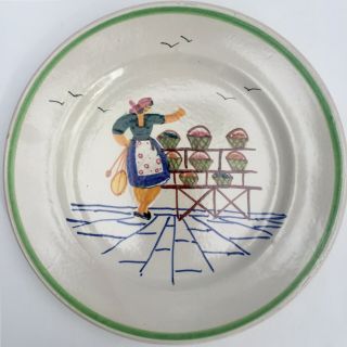 Italian ceramic plates Guerrieri Murano set of 5 vintage rustic occupations 5