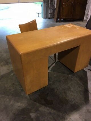 Heywood Wakefield Mid Century Modern Kneehole Desk With Chair