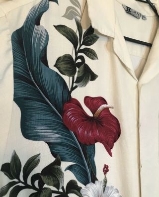 Iolani Hibiscus Anthurium Floral Tropical Aloha Hawaiian Shirt Men’s Xl